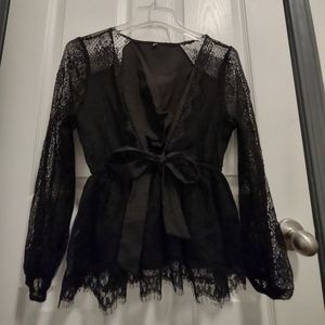Sexy Black Lace Blouse